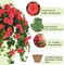 Artificial Fake Hanging Flowers for Outdoors, Hanging Baskets for Plants Outdoor, Faux Vine Bougainvillea for Urn Fillers Front Porch Patio Outside Summer Decor (Red)